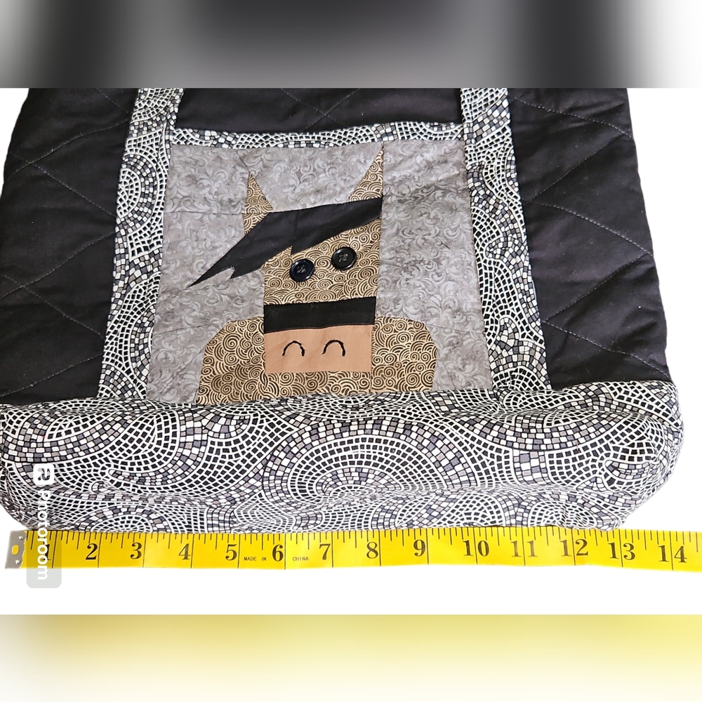 Handmade Cow face tote, a different view and pocket on each side. Quilted - Picture 6 of 6